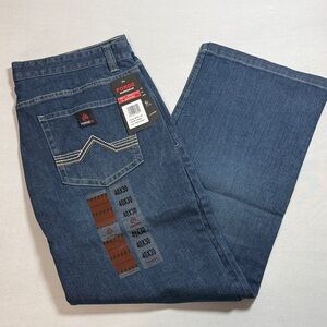 FORGE MEN'S FLAME RESISTANT RELAXED BOOT CUT WORK JEANS SIZE 40 x 30